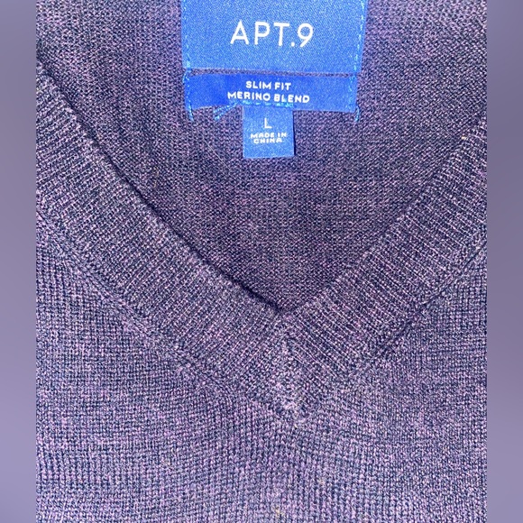 APT. 9 Merino Wool Blend Purple Pullover Sweater - Picture 2 of 6